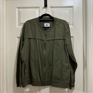 Women’s Old Navy Twill Bomber Jacket Lightweight Army Green Size XXL